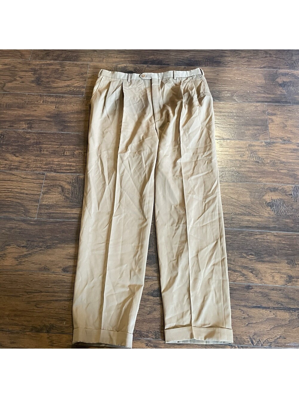 Brioni Men's Beige Classic Fit Solid Casual Wool Dress Trousers Pants 38X31